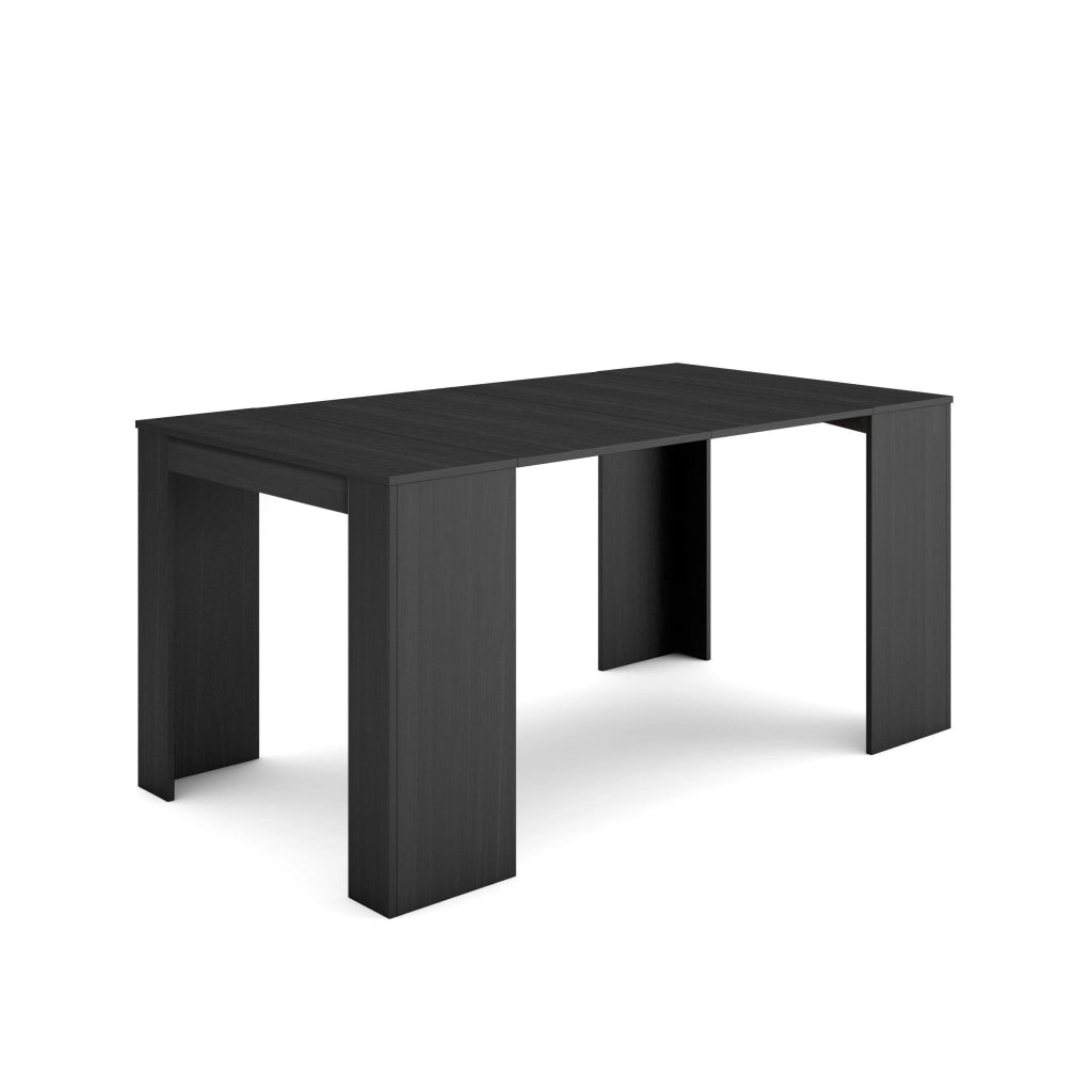 Consolle allungabile, 160x90x77cm, Per 8 persone, Tavolo da pranzo, Nero RF2619