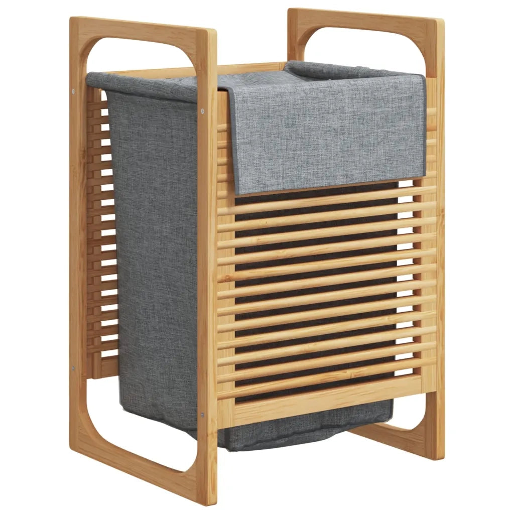 Cesto per il Bucato con Borsa Grigia 32x30x36,5 cm in BambÃ¹cod mxl 83968