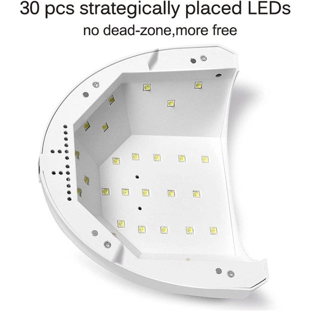 Trade Shop - Lampada Uv Per Nail Art Asciugatura Gel Colata Unghie Con 30led Da 48w Manicure -