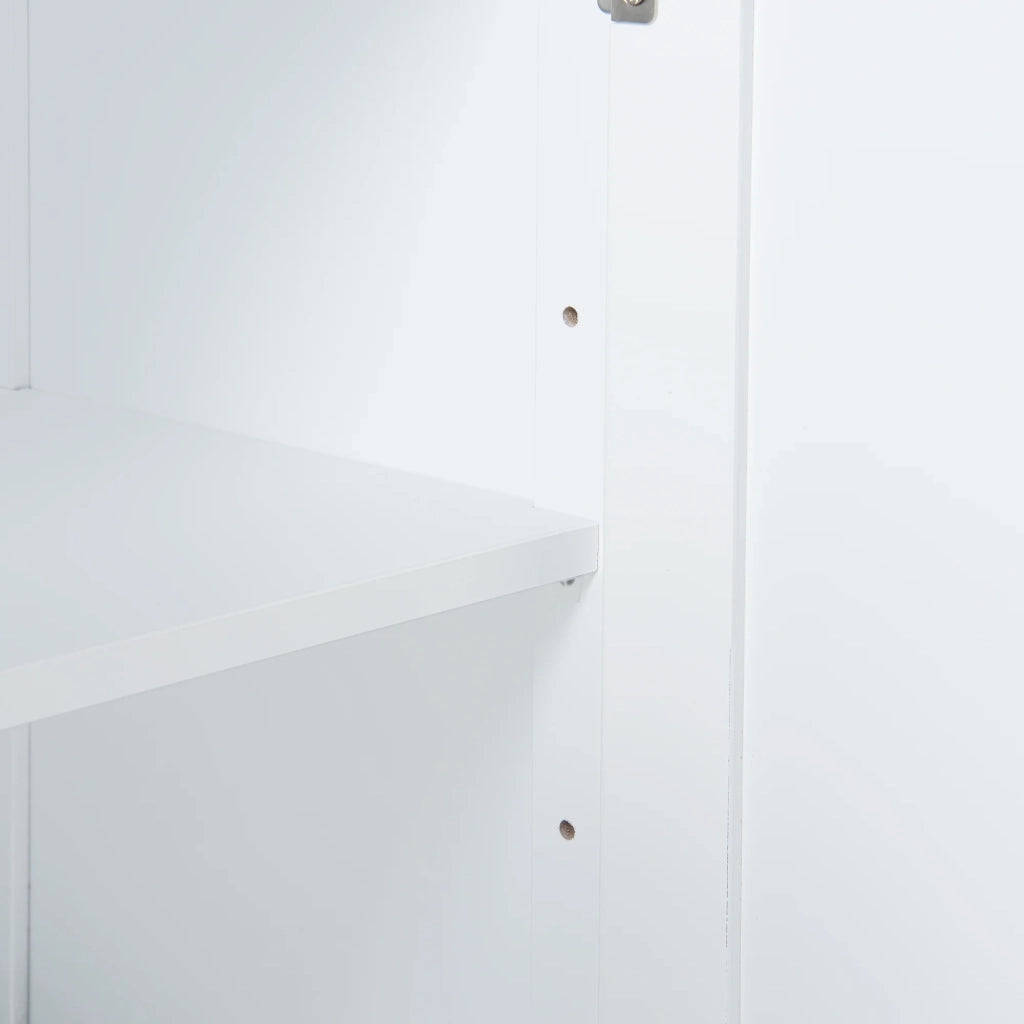 Mobiletto/scaffale basso per bagno 80 x 30 x 28 cm con 1 anta finitura MDF e PVC bianco 03_0008860