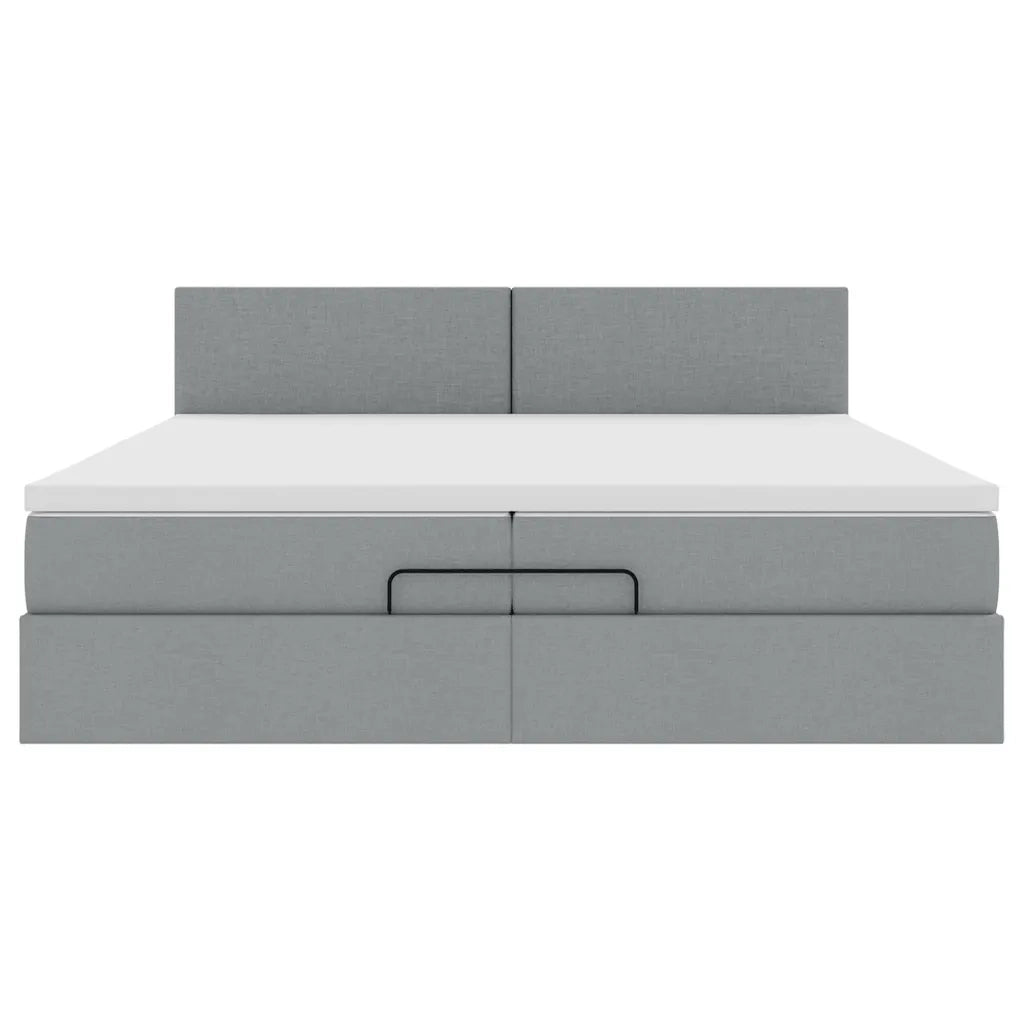 vidaXL Struttura Letto Pouf con Materasso 200x200 cm in Tessuto