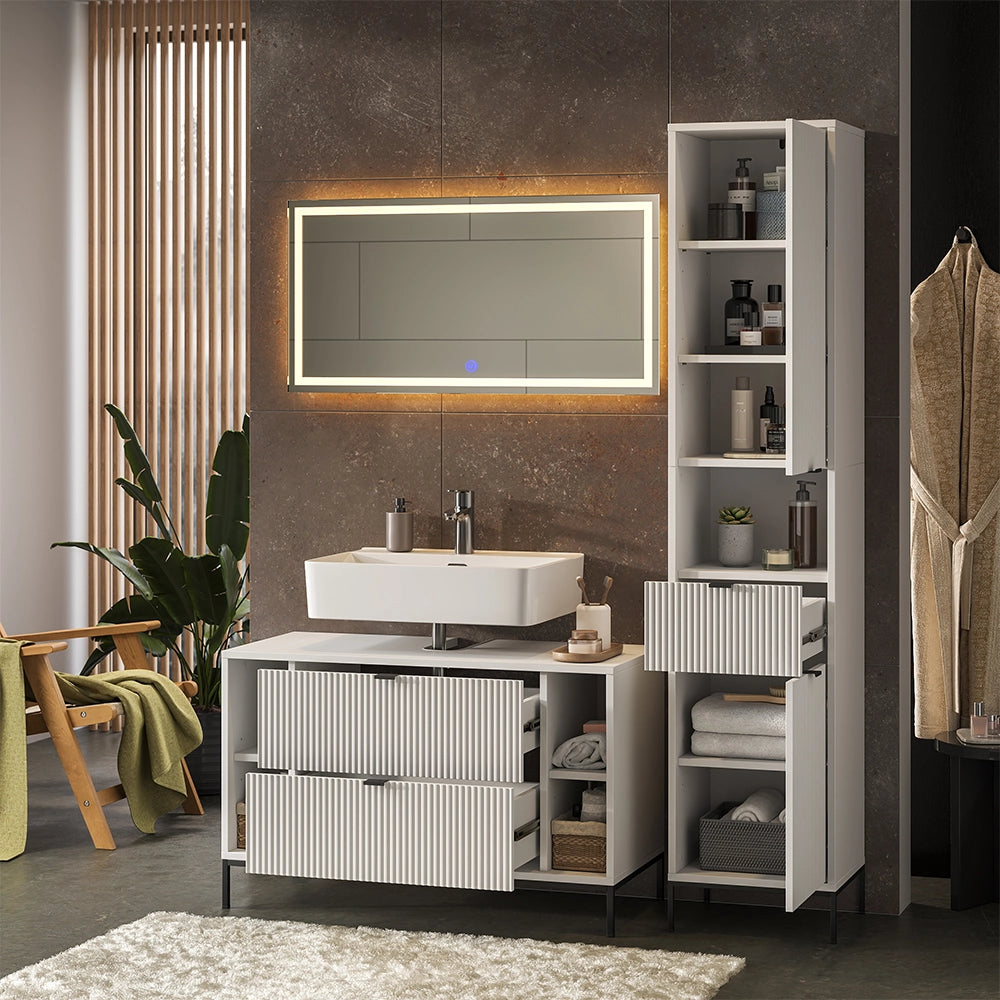 Vicco Set di mobili da bagno Bianco 3 parti