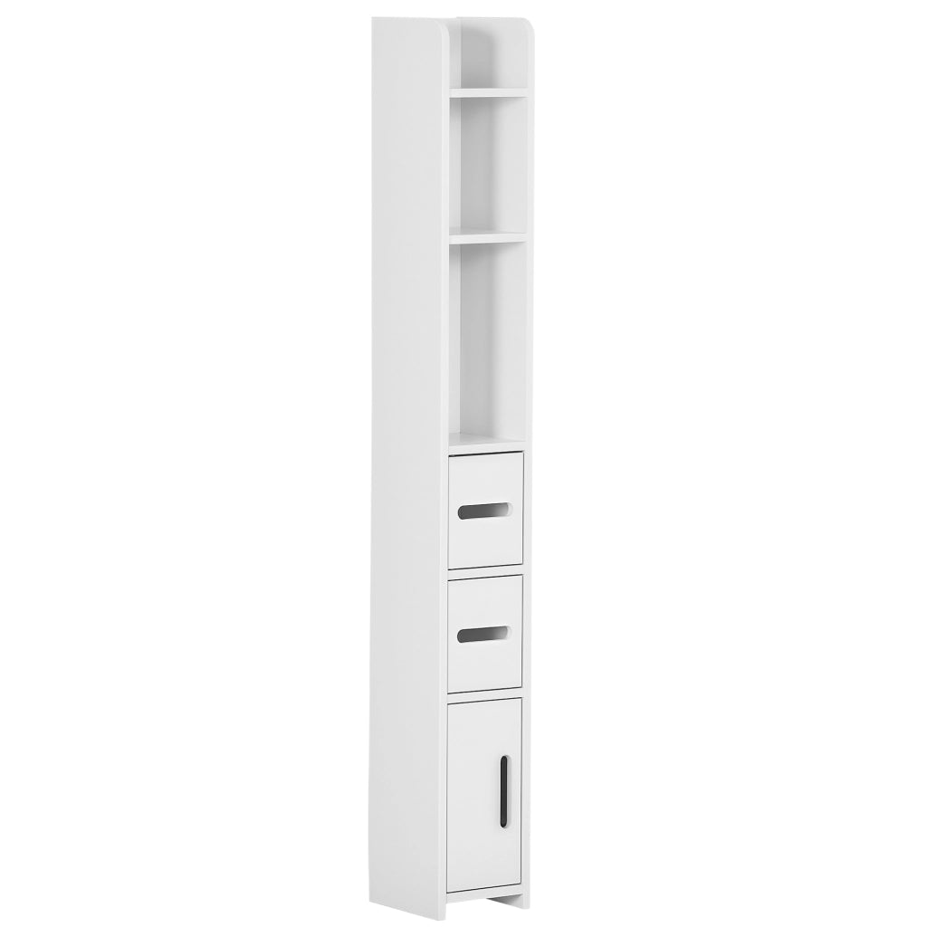 EasyComfort Colonna Bagno con Mensole e Armadietti, Mobile Alto Salvaspazio in Legno 15x17x120cm, Bianco
