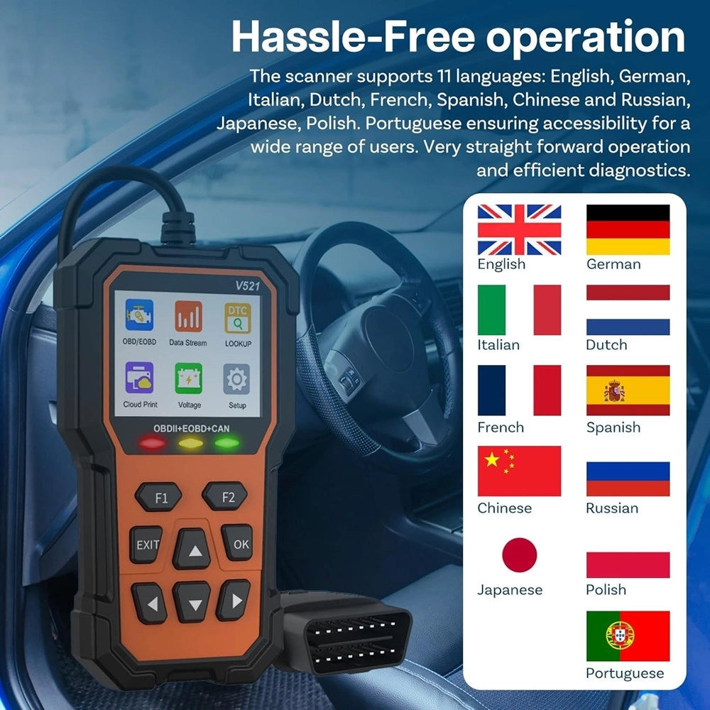Trade Shop - Obd2 Diagnosi Auto Italiano Lettore Cancellazione Codici Errore Spia Motore V521 -