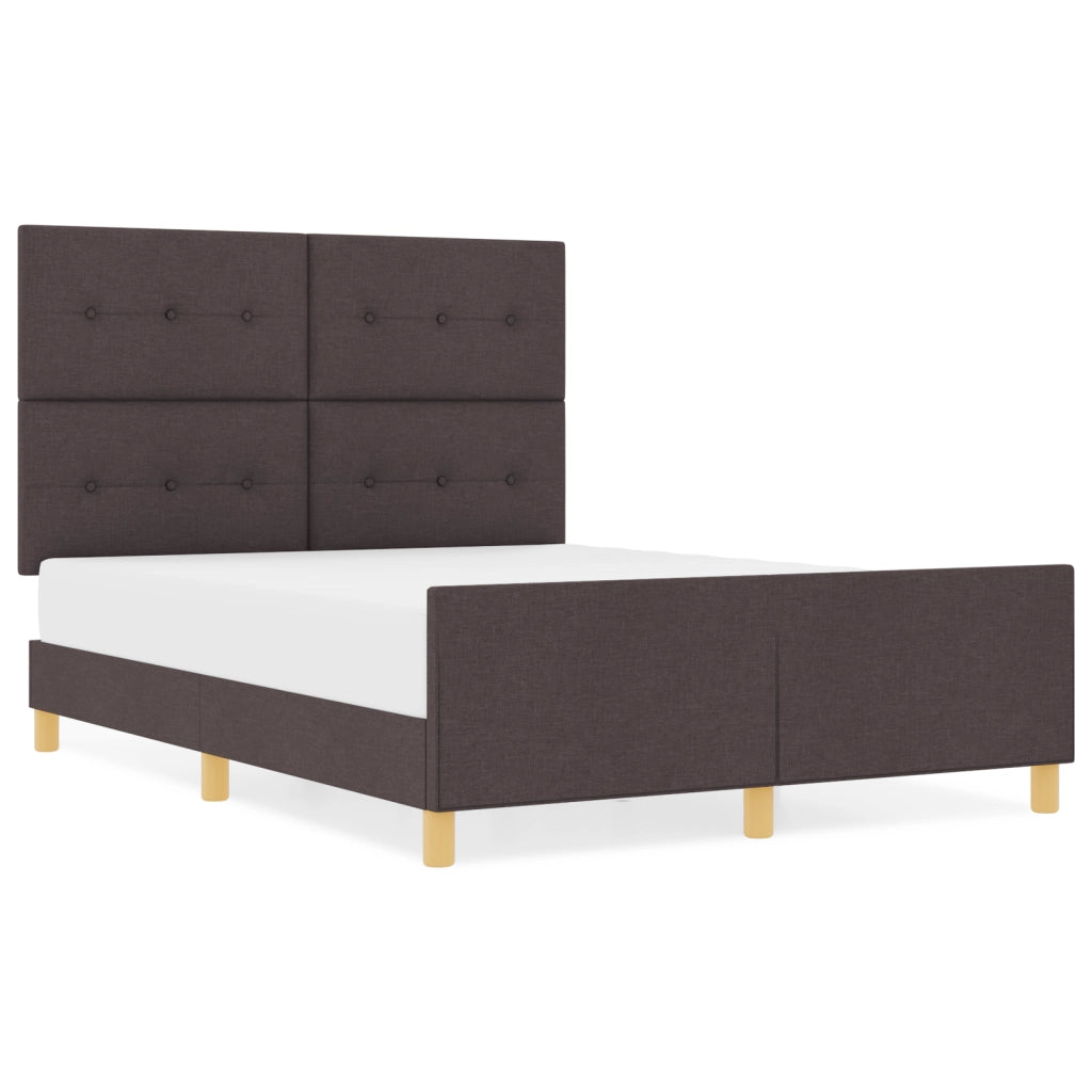 Struttura Letto Marrone Scuro 140x190 cm Tessuto