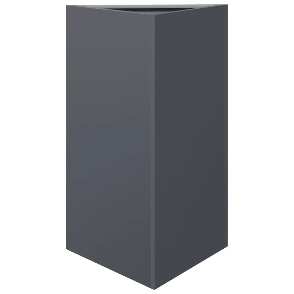Fioriera da Giardino-Vaso da Esterno Antracite Triangolare 50x43x75 cm Acciaio
