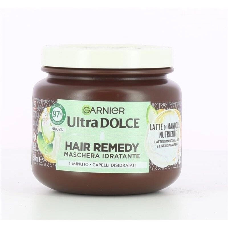 GARNIER ULTRA DOLCE MASCHERA IDRATANTE PER CAPELLI DISIDRATATI  LATTE DI MANDORLA E LINFA DI AGAVE BIO 340 ML