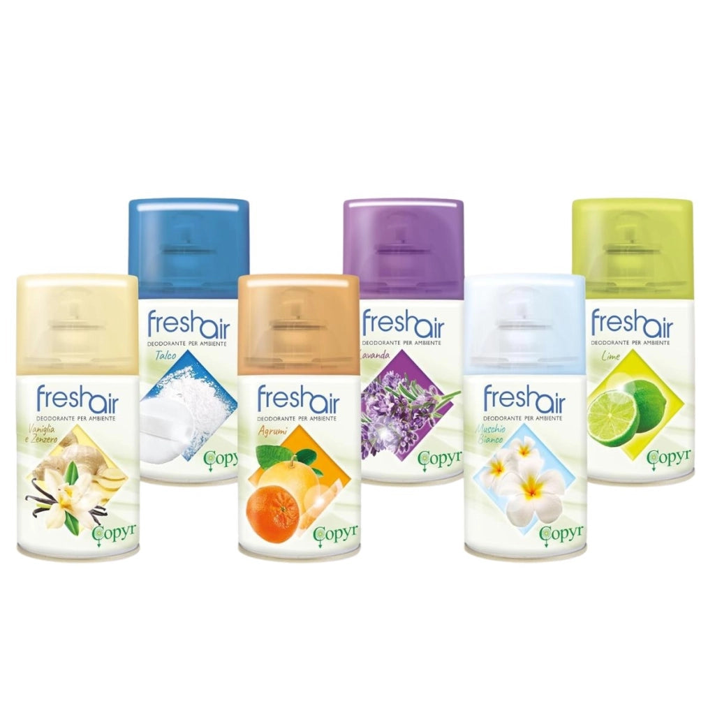 Fresh Air Deodorante Ambiente Aerosol 250 ml, Elimina Odori fino a 100 m3 | Copyr, Vaniglia e Zenzero