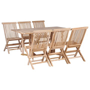 Set da Pranzo da Giardino 7 pz Pieghevole in Massello di Teak
