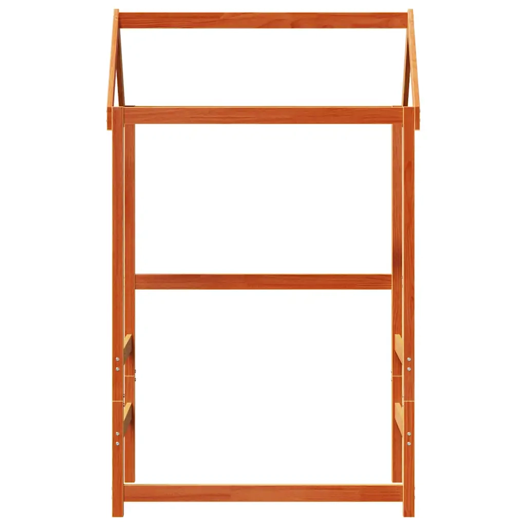 Tetto Letto Bambini Marrone Cera 108x70x176,5 cm Massello Pino