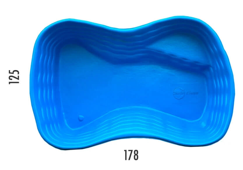 Laghetto Artificiale da Giardino 178x125x45 cm in Polietilene 610 Litri Azzurro