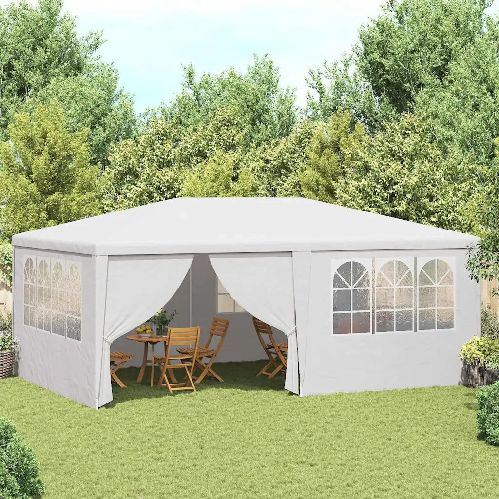 Gazebo | Pergolato Professionale con Pareti 4x6 m Bianco 90 g/m2