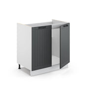 Mobile lavello cucina Fame-Line Antracite rustico/Bianco 80 cm, PL Rovere Vicco