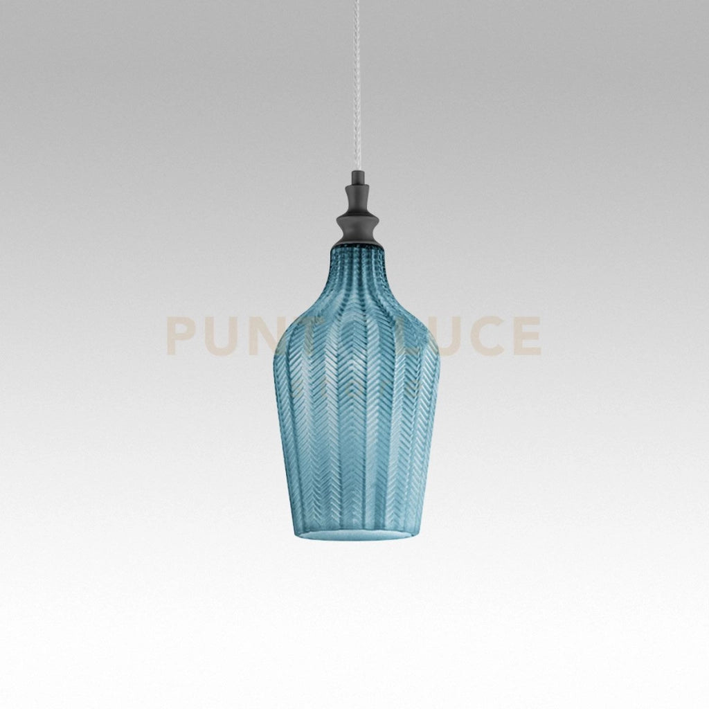 CLEOFE S/12 - LAMPADARIO SOSPESO 1 LUCE ATTACCO E27 IN VETRO COLORE COBALTO D.18CM