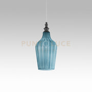 CLEOFE S/12 - LAMPADARIO SOSPESO 1 LUCE ATTACCO E27 IN VETRO COLORE COBALTO D.18CM
