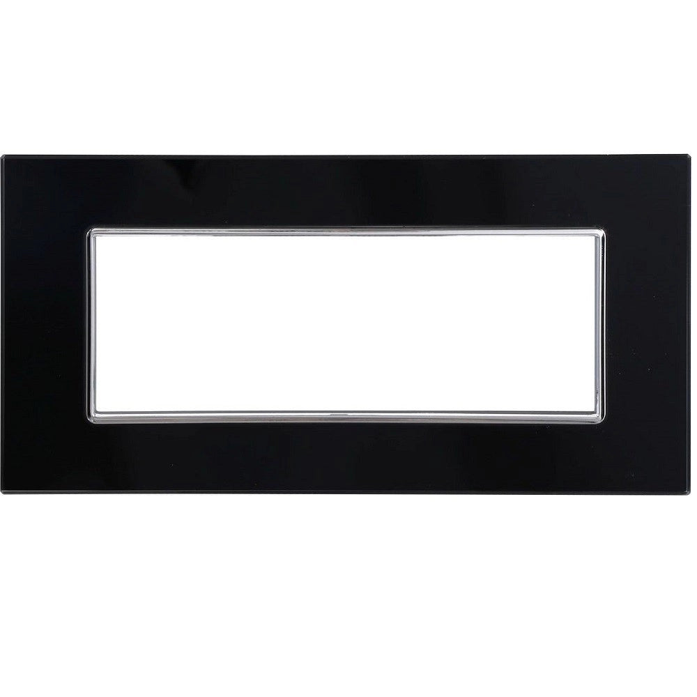 Trade Shop - Placca Cristal 3m 4m 6m Nero Effetto Vetro Compatibile Con Bticino Axolute -