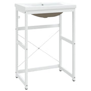 Struttura lavabo da bagno 59 x 38 x 83 cm lavabo da incasso ferro bianco 02_0006769