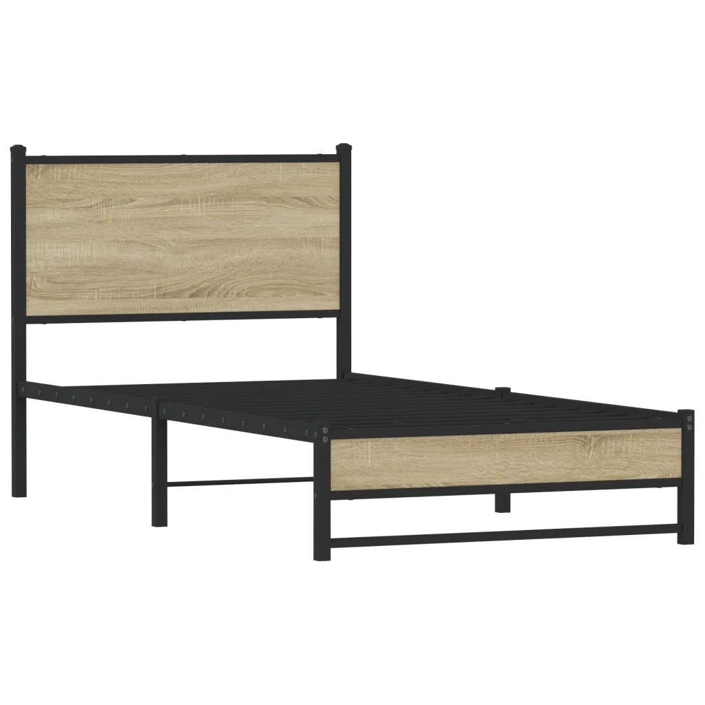 Giroletto senza Materasso in Metallo-Struttura Letto Rovere Sonoma 75x190 cm 252761