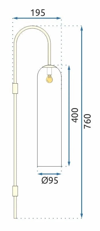 Lampada Da Parete Vetrata Gold APP664-1W