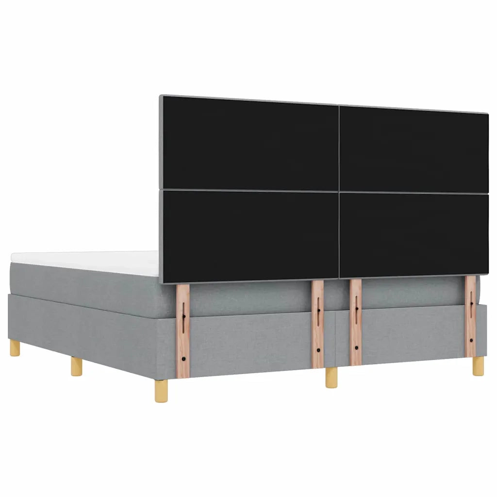 Letto a molle con testiera Grigio chiaro 200 x 180 cm Tessuto 3344317