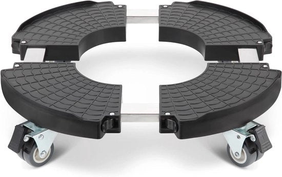 Piattaforma per bicicletta con diametro regolabile 40-54 cm - Capacità 200 kg - Supporto per vasi con rotazione a 360 gradi - per giardino interno ed esterno - Nero