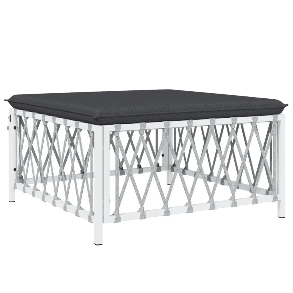 Set Salotto da Giardino 5 pz con Cuscini in Acciaio Bianco 3186862