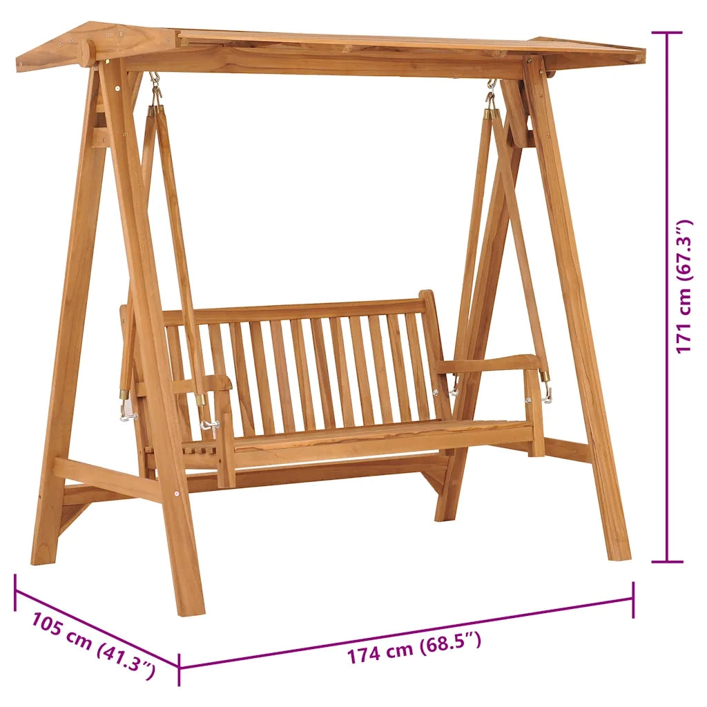 Dondolo da Giardino 170 cm in Legno Massello di Teak cod mxl 46387