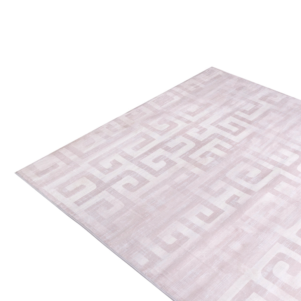 Tappeto Beige Tessuto 140 x 200 cm Motivo geometrico moderno  Soggiorno Camera da letto Per riscaldamento a pavimento Fondo antiscivolo