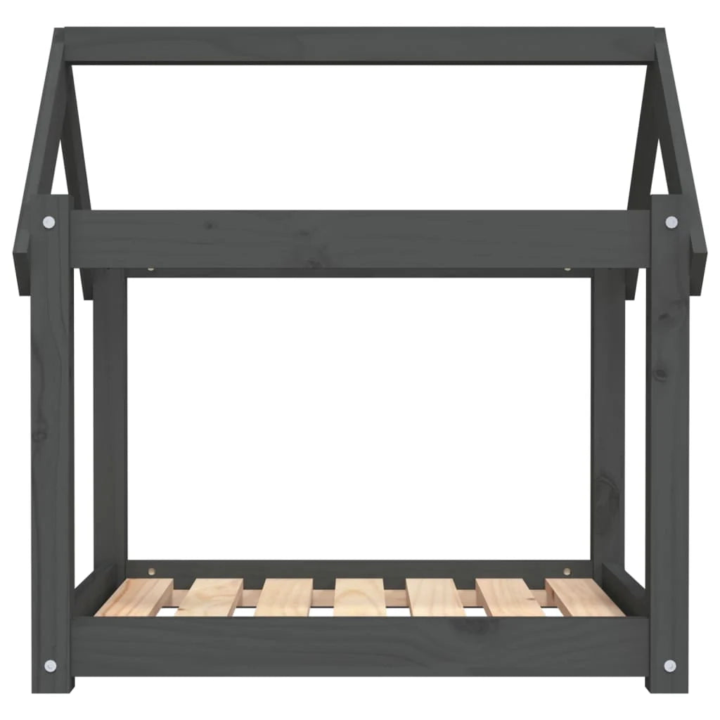 Divano letto per cani comodo 71 x 55 x 70 cm in legno massello di pino grigio 02_0042912