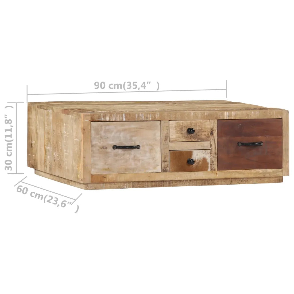 Tavolino da Salotto 90x60x30 cm in Legno Massello di Mango 249863