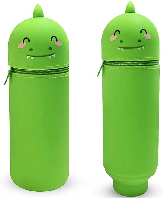 Etui in silicone morbido, etui 2 in 1 in silicone, etui cartoon, accessori scolastici giocosi, etui, contenitore per penna, grande capacità per accessori da ufficio