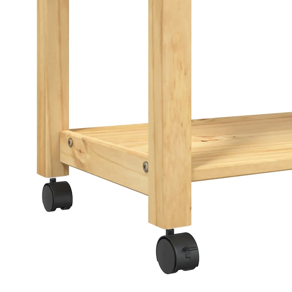 Carrello da Cucina-Scaffale per Cucina MONZA 60x40x88,5 cm in Legno Massello di Pino 478122