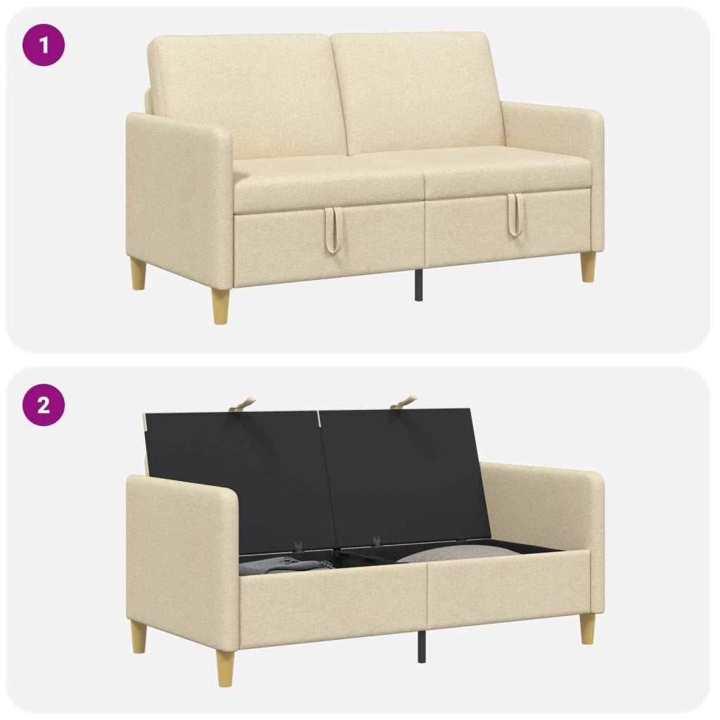 Divano con Storage Crema 152 x 78 x 87 cm Poliestere 42036926