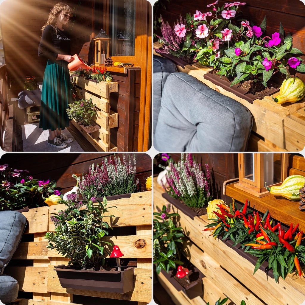 Vaso da fiori KADAX Vasi da fiori per Europallets Box 40 cm Vaso da fiori 10 pezzi
