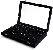 Cassetta di Conservazione per Orecchini con Coperchio Vetrato, 10 Facciate, Cassetta di Display per Gioielli con Coperchio Vetrato, Scatola di Conservazione per Gioielli con Coperchio Vetrato, Regalo per Donne (Nero, 10 Facciate)