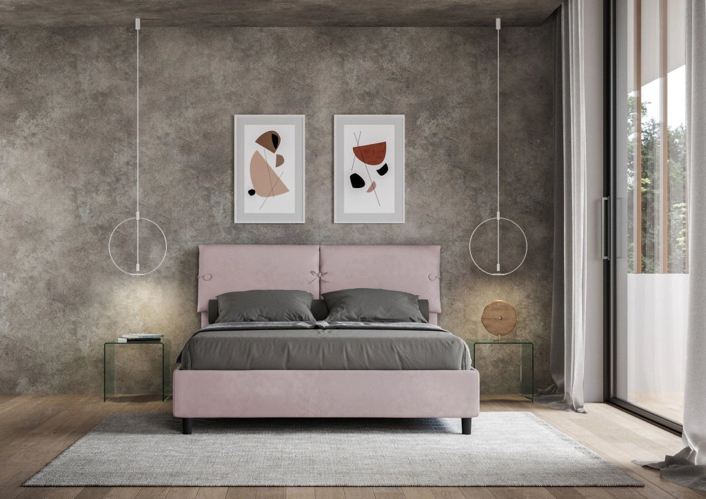 Letto Matrimoniale 160x200 cm con Rete e Contenitore Sleeper Glicine