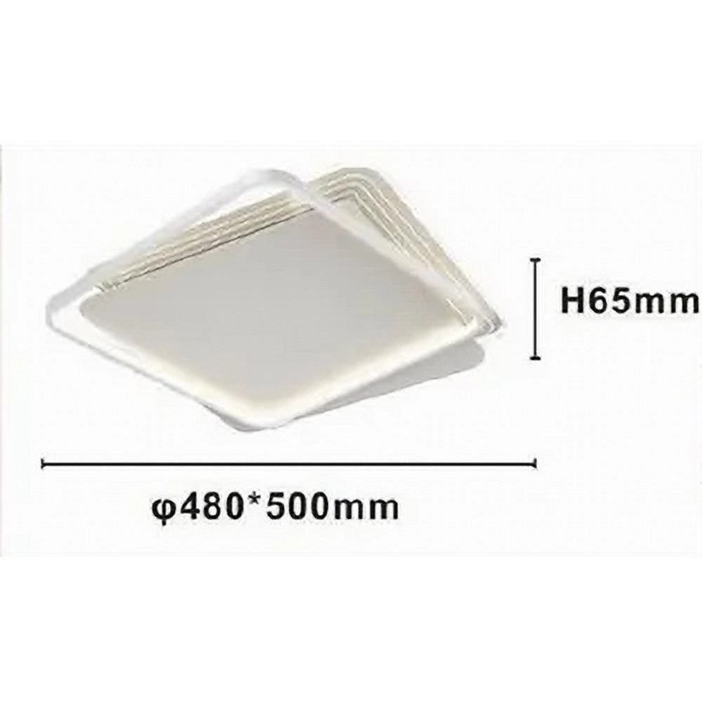 Trade Shop - Plafoniera Led 35w Quadrata Bianco Lampadario Soffitto Moderno Luce Naturale 70692 -