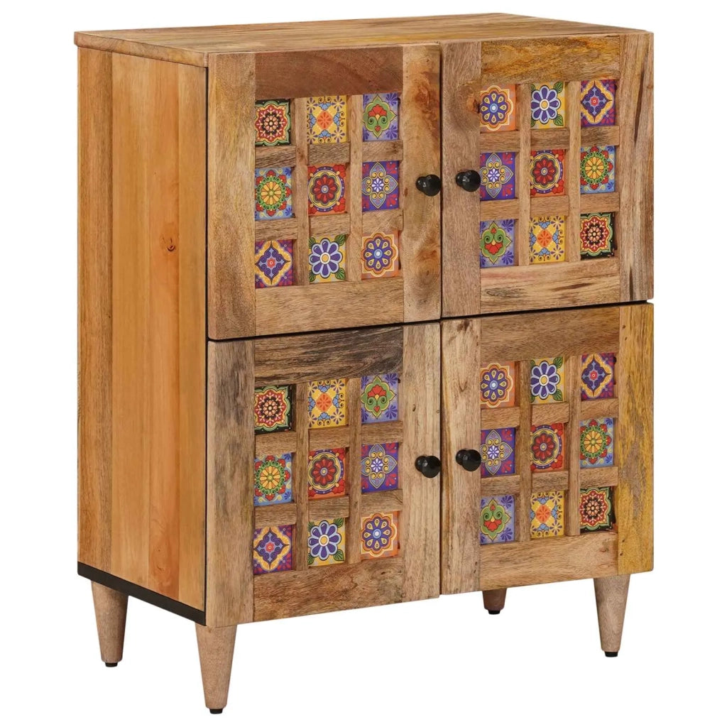 Credenza Naturale 60 x 33 x 75 cm Legno di mango massello 4018286