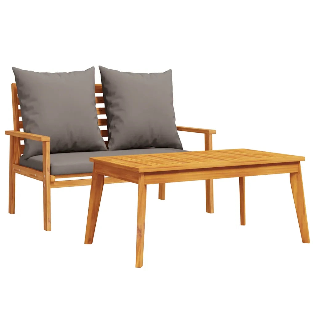 Salotto da Giardino-Set da giardino con Cuscino in Legno Massello di Acacia 434726