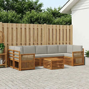Set di divani da esterno 8 pcs Naturale e Grigio Chiaro 3384147