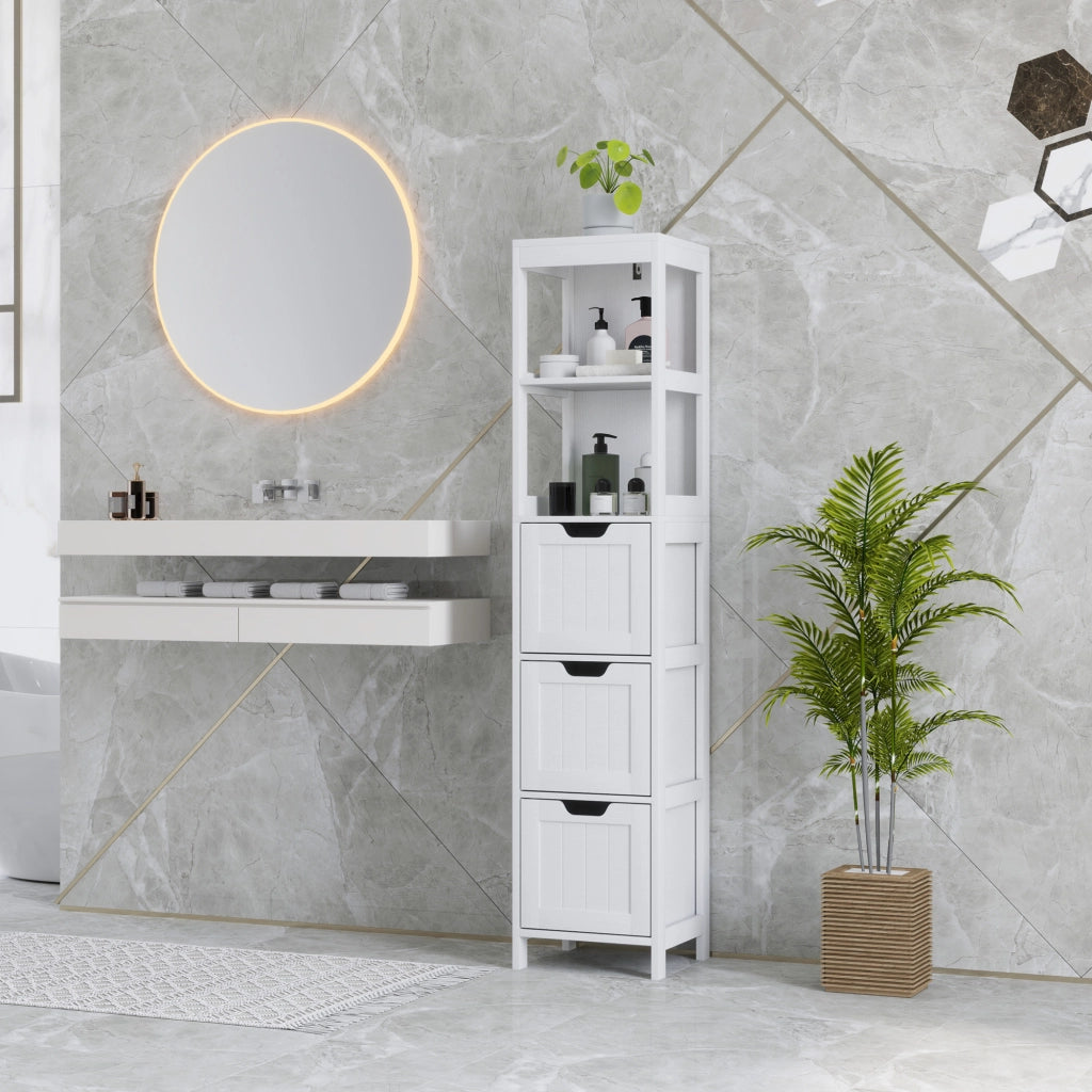 Mobile bagno con 2 ripiani e 3 cassetti ¨C Xylo ¨C bianco