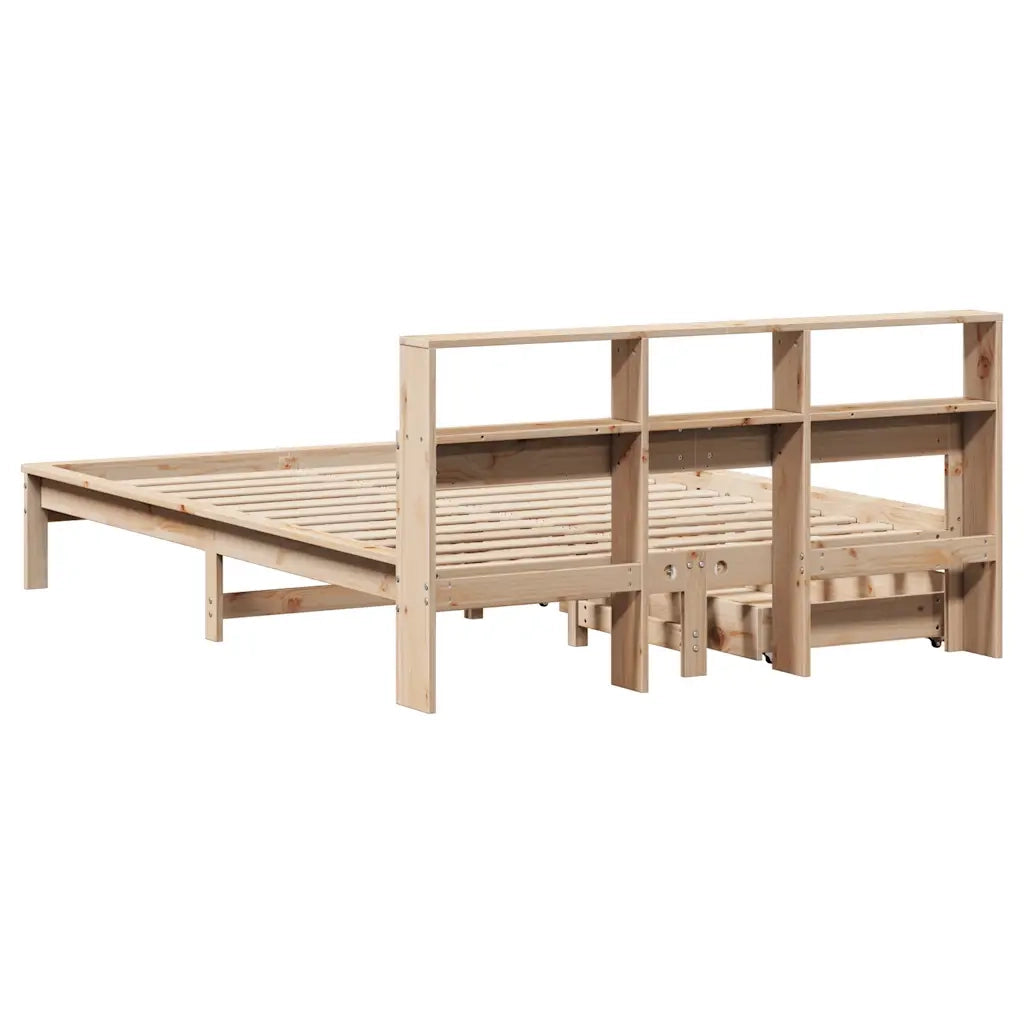 Letto Libreria senza Materasso 160x200 cm in Legno di Pino 3309803
