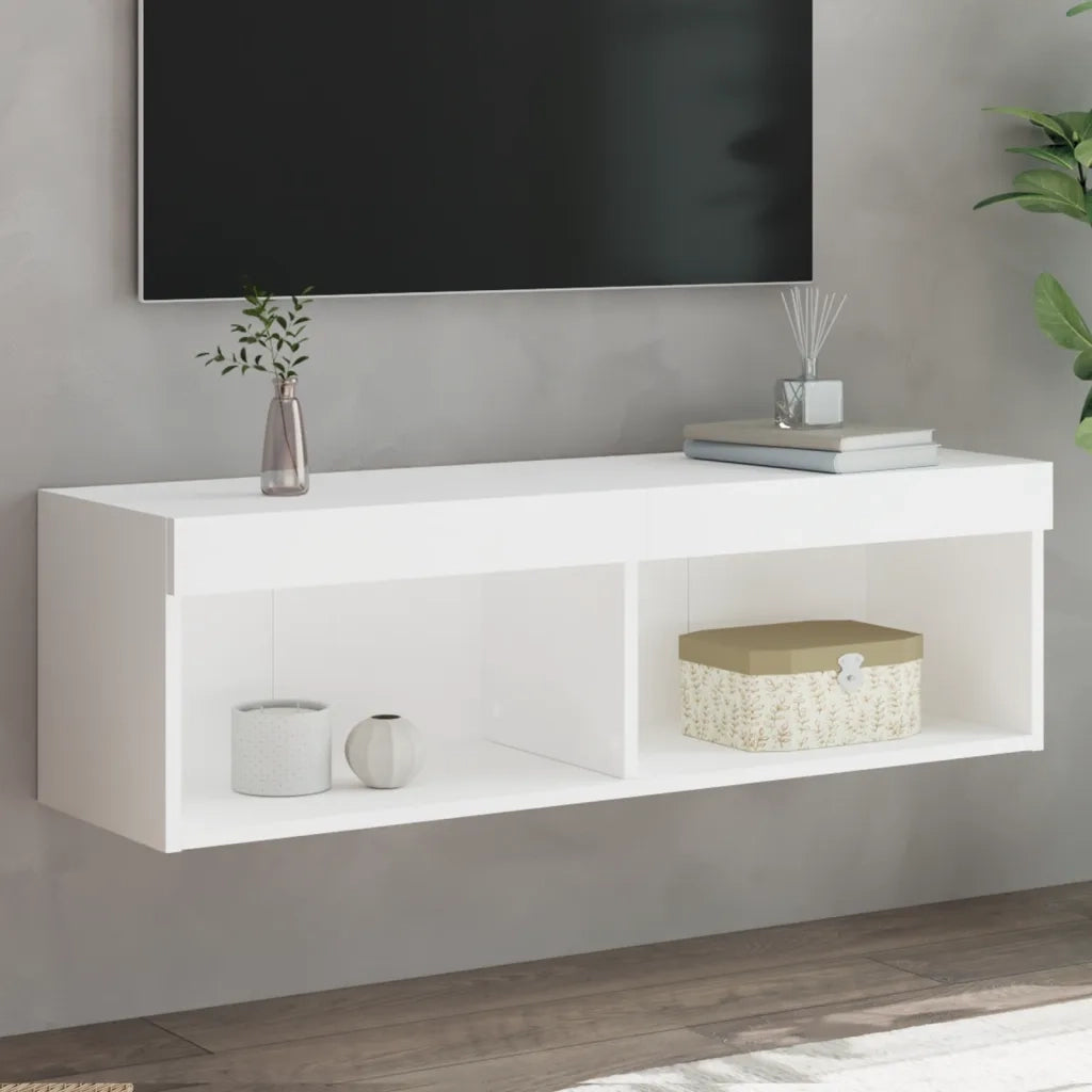 Mobile Porta TV con Luci LED-Mobile per TV-Credenza TV Bianco 100x30x30 cm