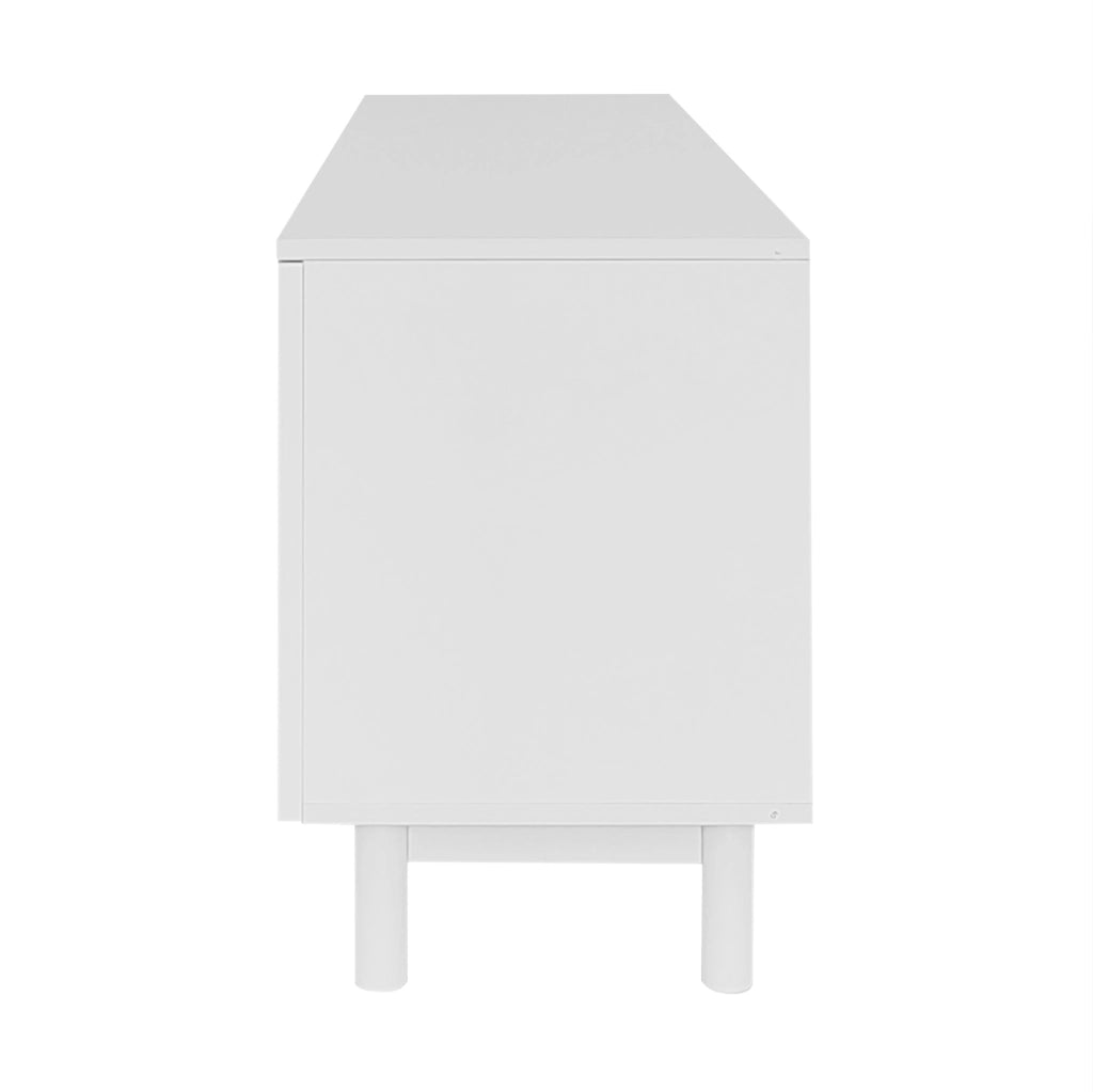 Mobile TV ULEVR 175x38x56 cm con 4 ante push-to-open e ripiani regolabili, bianco