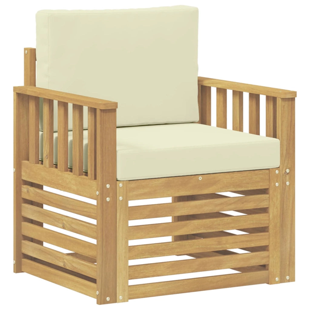 2 Pezzo Set di divani da esterno Poliestere Bianco e Crema 3439087
