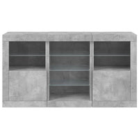 Credenza con Luci LED Grigio Cemento 123x37x67 cm 3209082