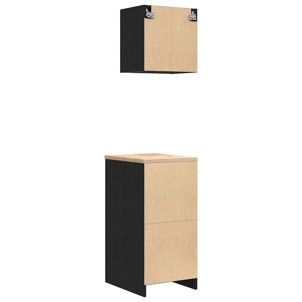 Armadi da Garage 2 pz Neri in Legno Multistrato 3328270