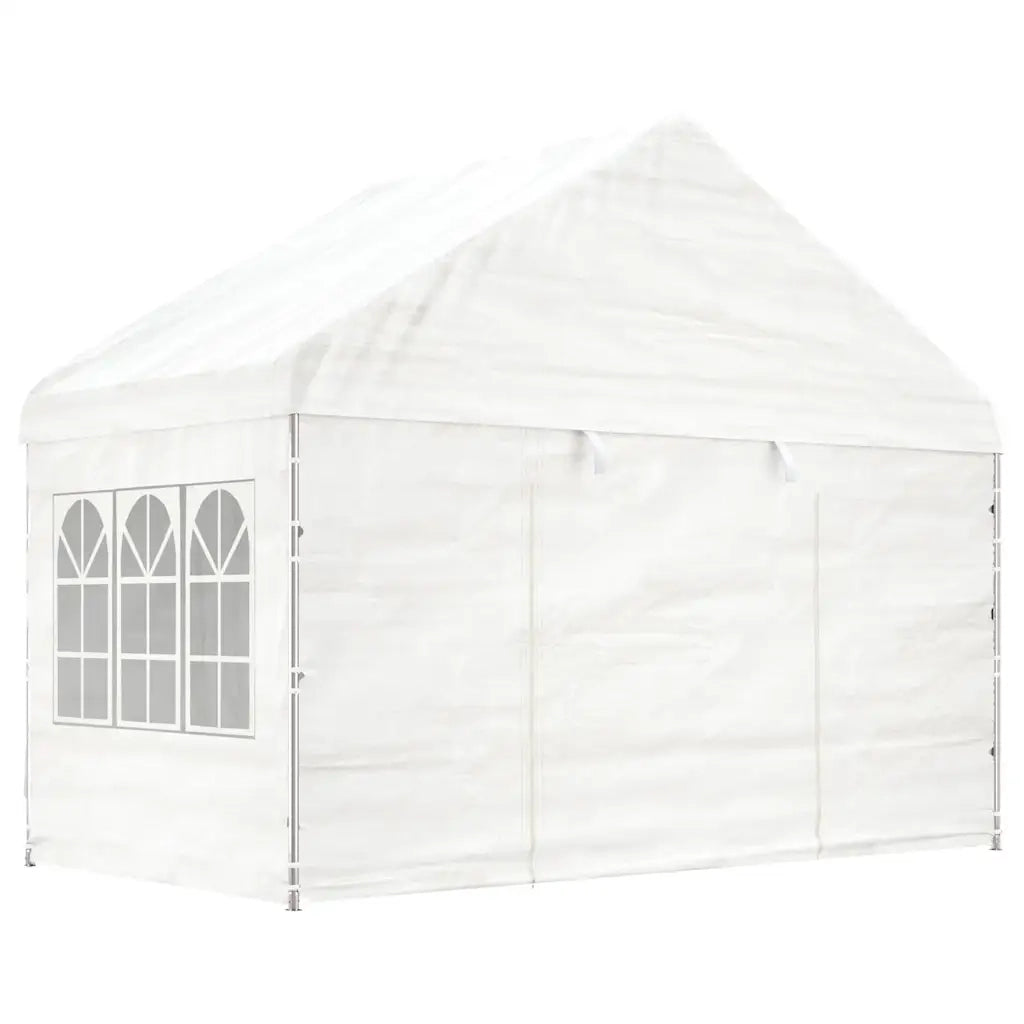 Gazebo con Tetto Bianco 8,92x4,08x3,22 m in Polietilene 3155488
