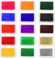 Set di timbri in gomma in 15 colori per artigianato e scrapbooking con blocchi di timbro - pennello per timbro a forma di dito per carta e stoffa - lavabile - attrezzature per progetti DIY