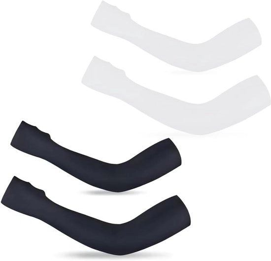 Armature di Protezione Solare Premium - Set da 2 in Nero e Bianco - Protezione UV - Braccialetti Raffreddanti
